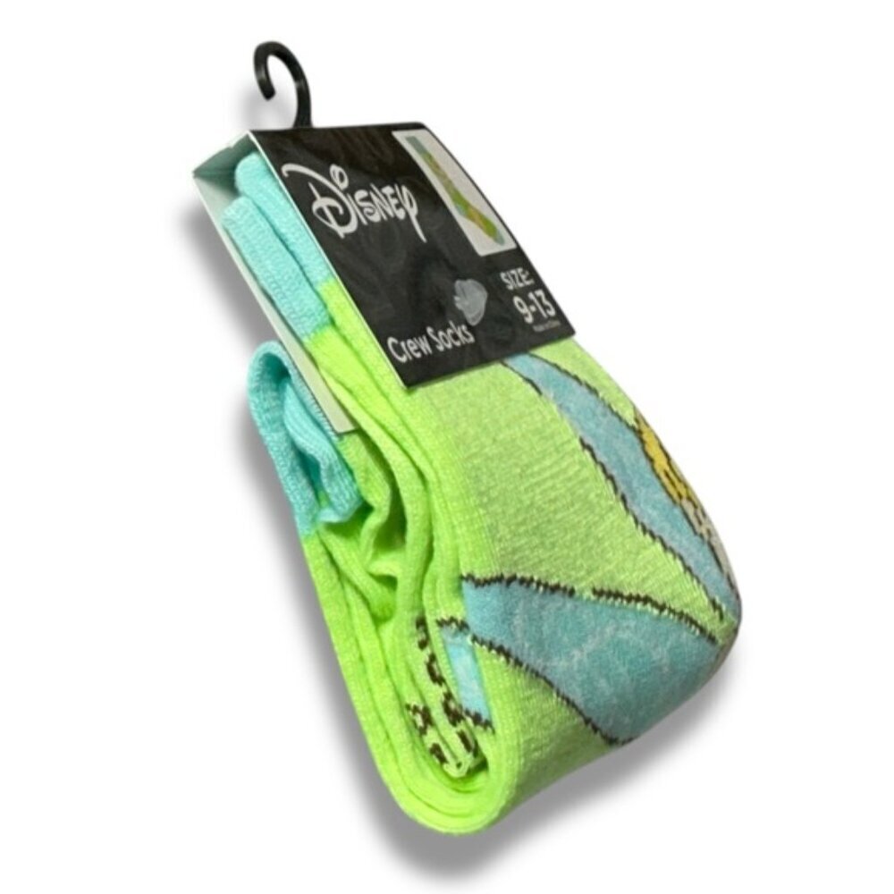 Peter Pan Tinker Bell Crew Socks Disney Green Blue Adult Unisex 9-13 One Size - Picture 9 of 16